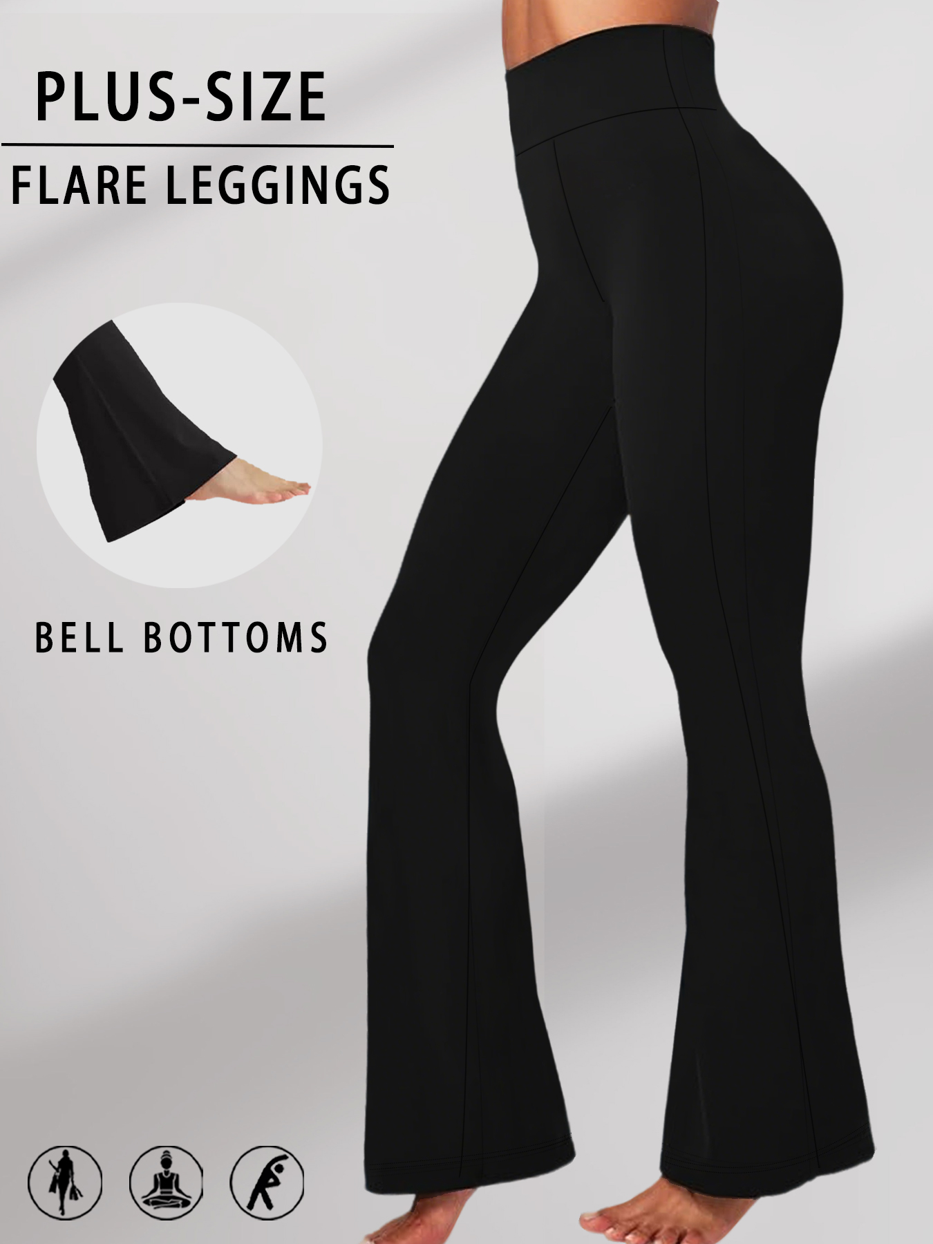 Women'S Fashion Leggings - Pantalones acampanados de talla grande para