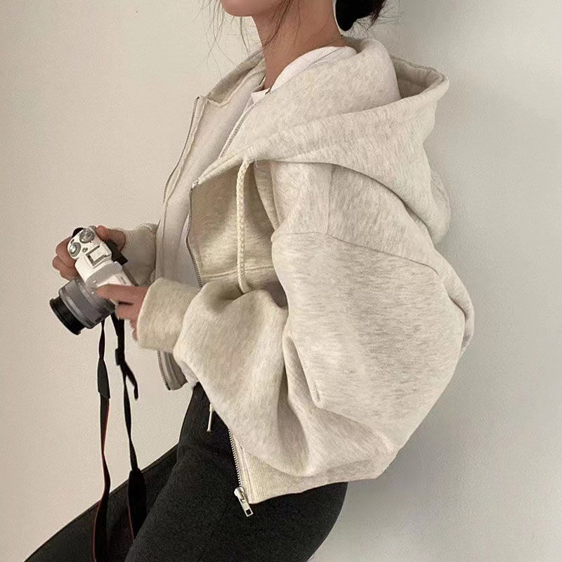 Women'S Fashion Zip Hoodie - Sudadera con capucha y cremallera a