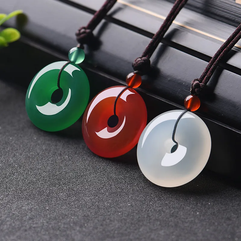 Women And Men Fashion - Colgante de donut de Jade Multicolor