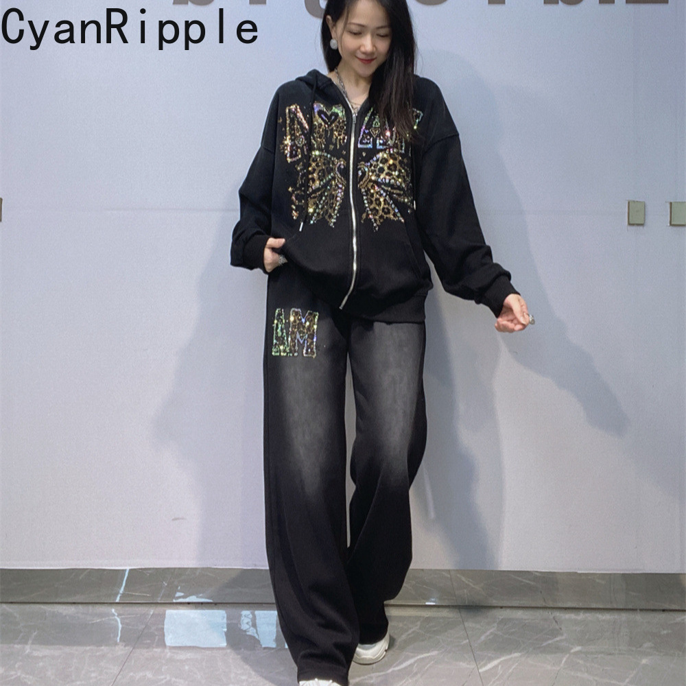 Women'S Fashion Zip Hoodie - Conjunto de Sudadera con Capucha para