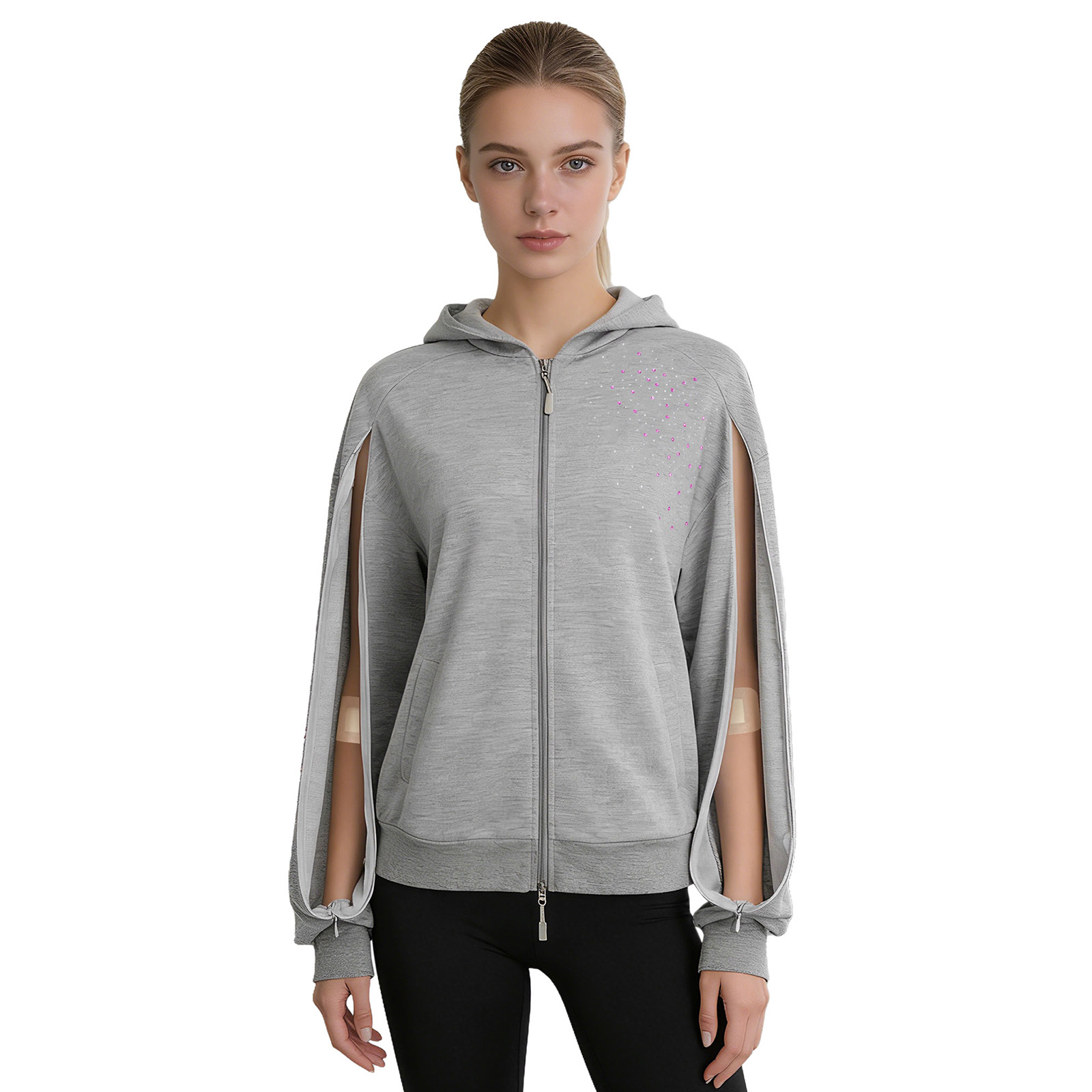 Women'S Fashion Zip Hoodie - Sudadera con capucha y cremallera completa
