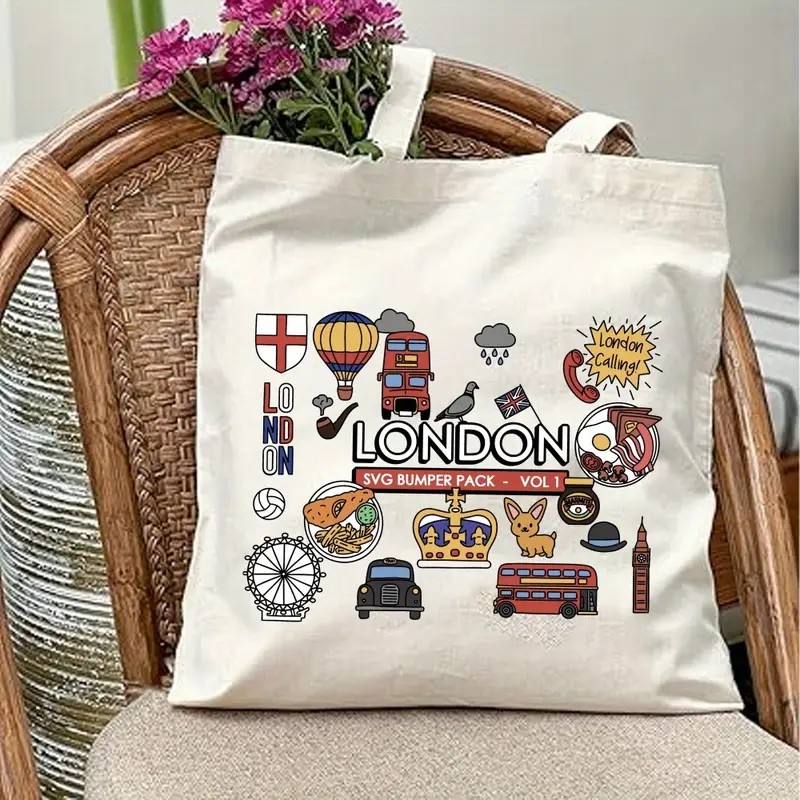Women'S Fashion London - Bolso de mano de lona con