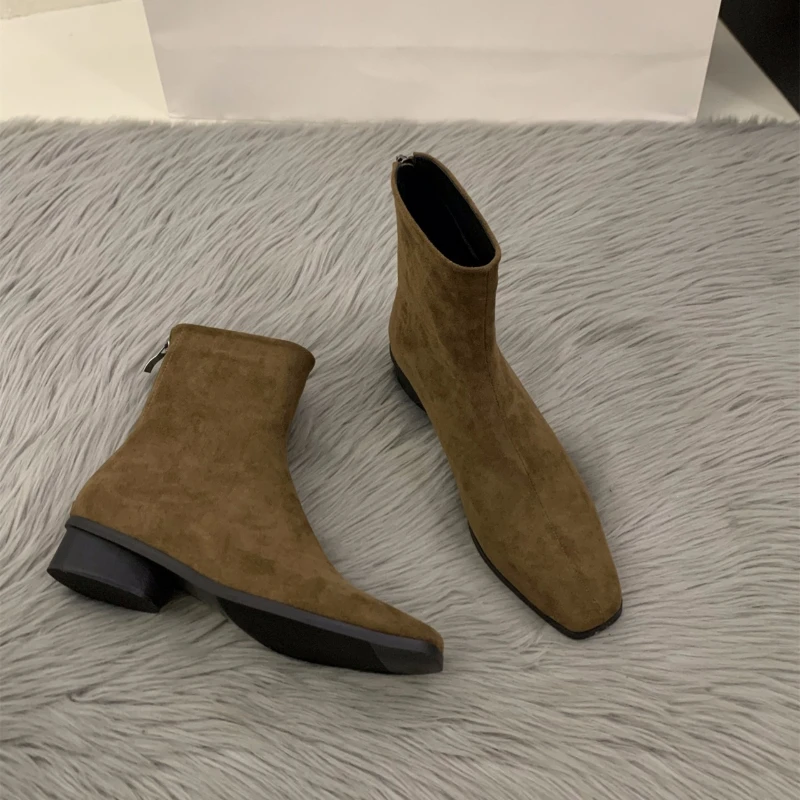 Women'S Fashion Korea - 2025 Bota desnuda con cremallera trasera