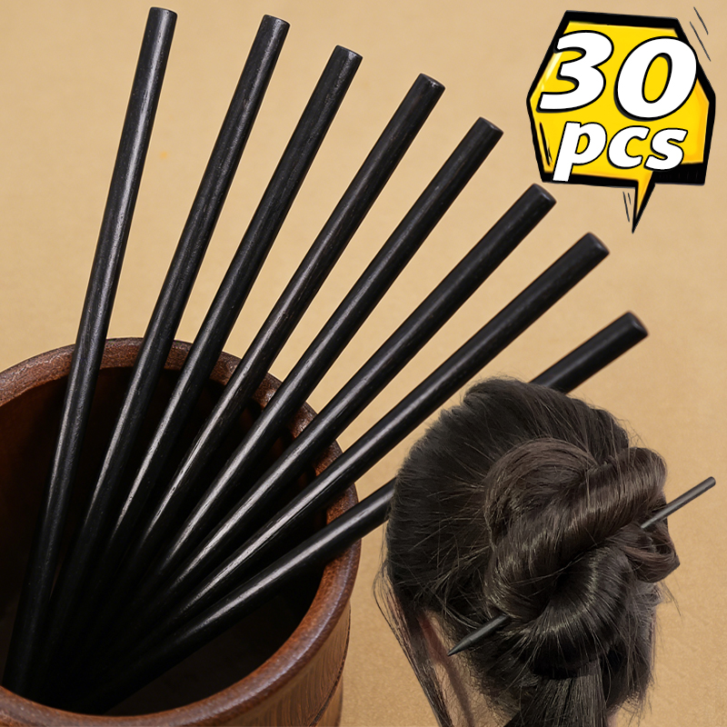 Women Fashion Hair Style - Horquillas de madera negras estilo chino