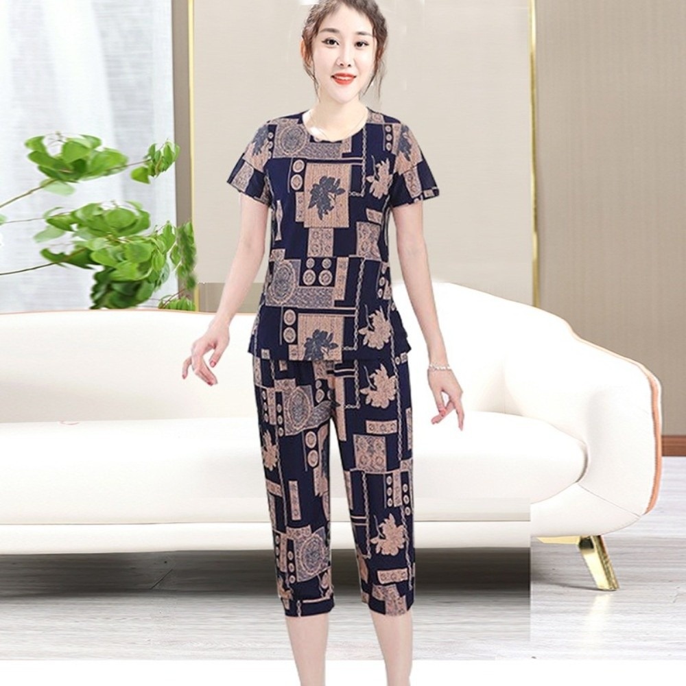 Women'S Fashion Pajamas - Conjunto de Camiseta y Pantalón Corto