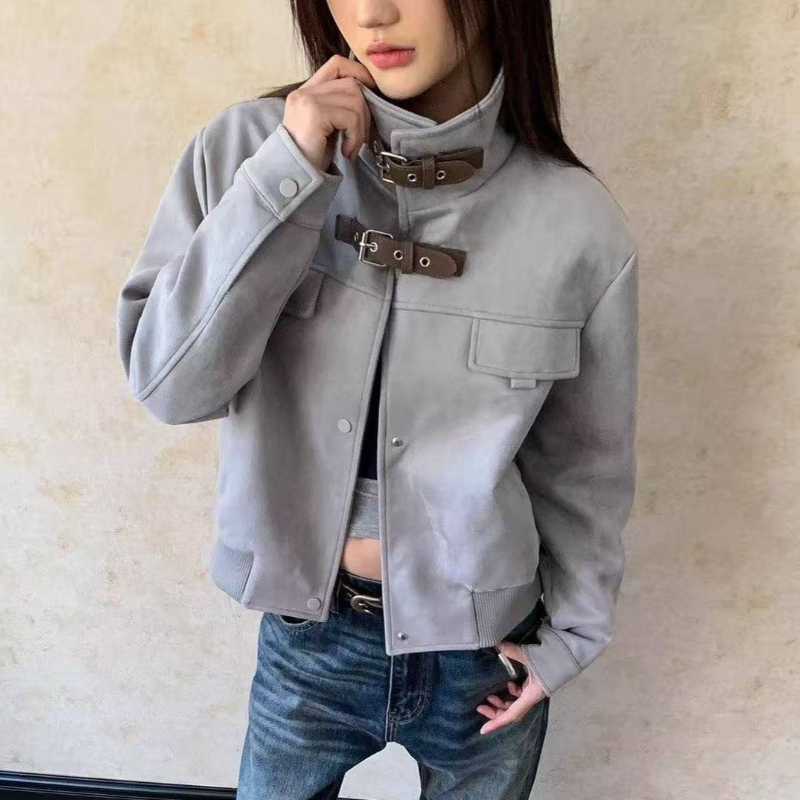 Women'S Fashion Edgy - Chaqueta de Motociclista para Mujer, Estilo