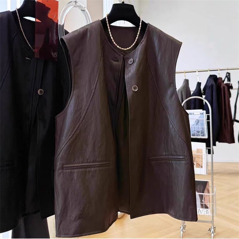 Chaleco de Cuero Negro sin Man - Women'S Fashion Petite reseña y precio