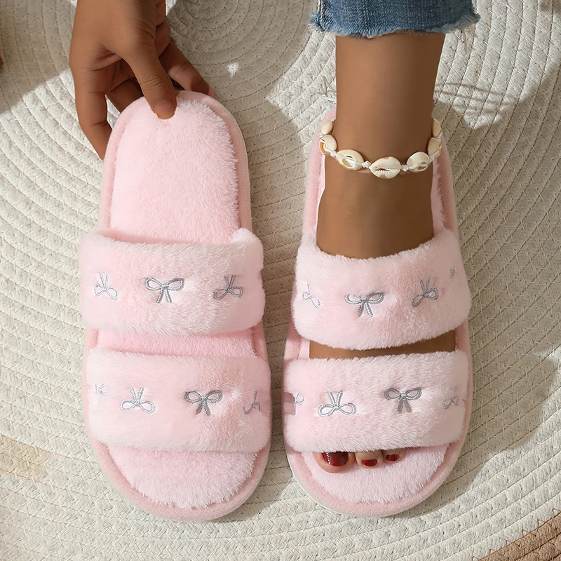 Pantuflas de moda con lazo bor - Women'S Fashion Korea reseña y precio
