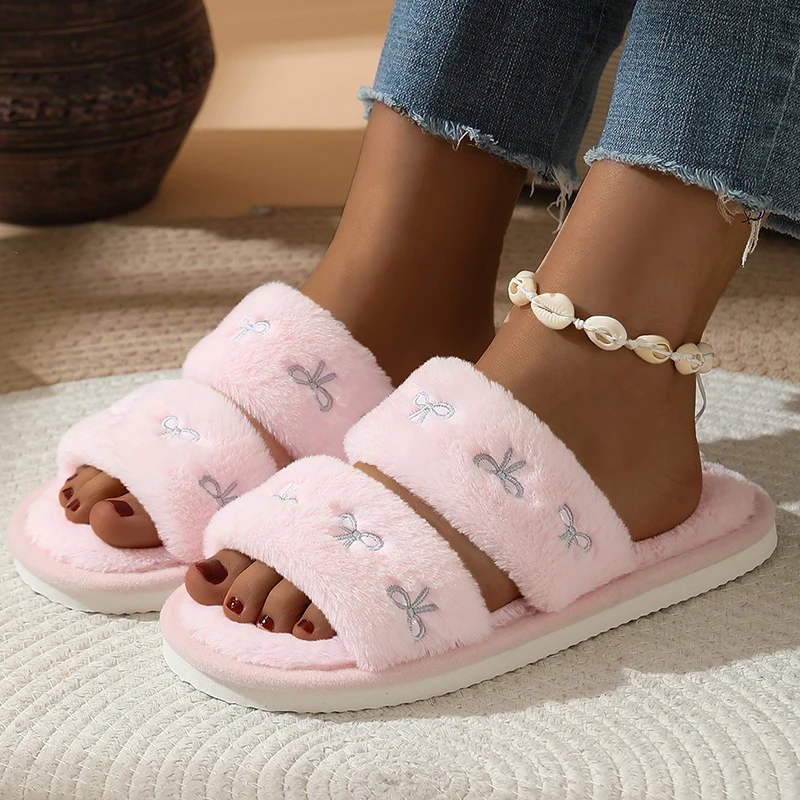 Pantuflas de moda con lazo bor - Women'S Fashion Korea reseña y precio