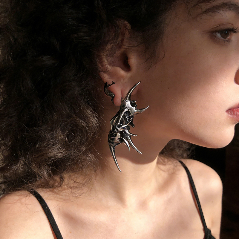 Pendientes de calavera de cuer - Women'S Fashion Edgy reseña y precio