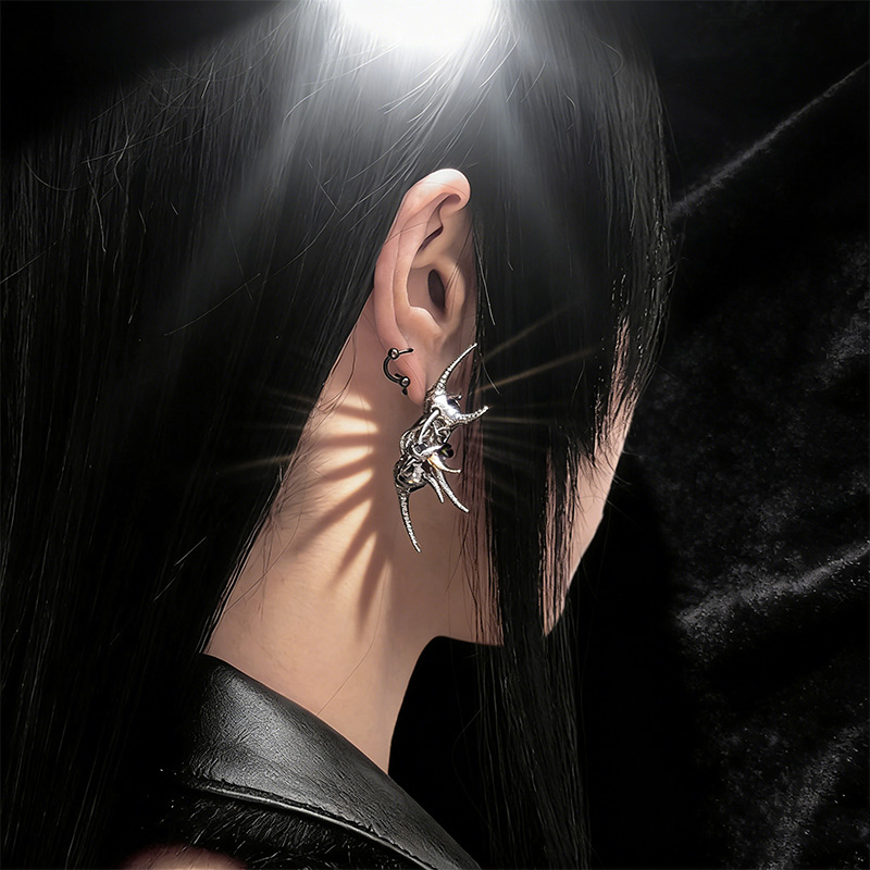 Pendientes de calavera de cuer - Women'S Fashion Edgy reseña y precio