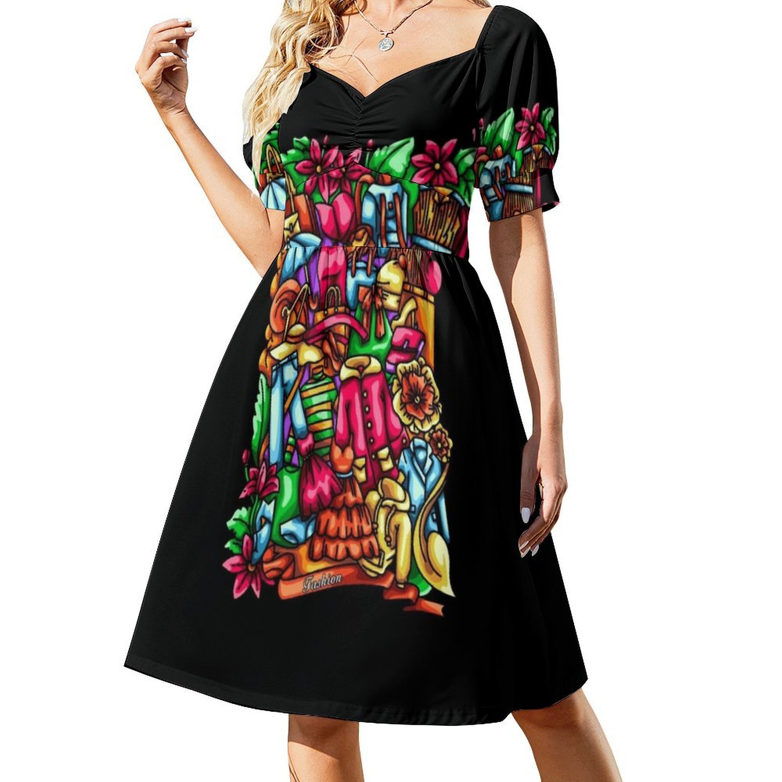 Ilustraciones de Doodles de Mo - Women Fashion Gown reseña y precio