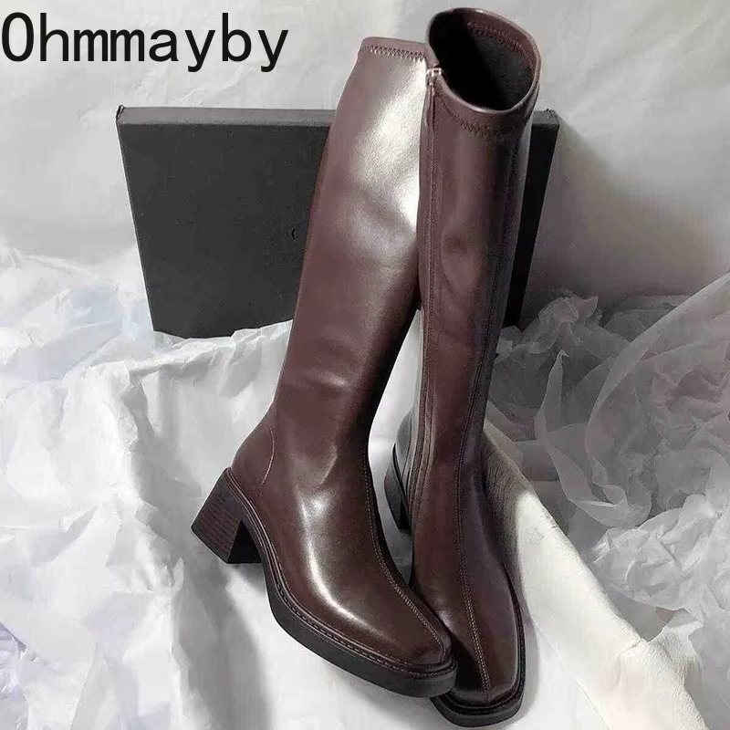 Botas hasta la rodilla De tacó - Women'S Fashion Korea reseña y precio