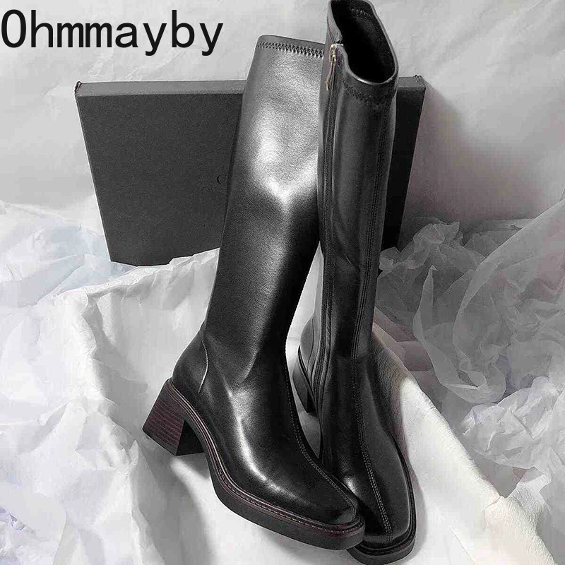 Botas hasta la rodilla De tacó - Women'S Fashion Korea reseña y precio