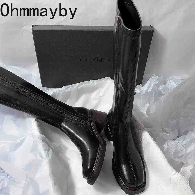 Botas hasta la rodilla De tacó - Women'S Fashion Korea reseña y precio