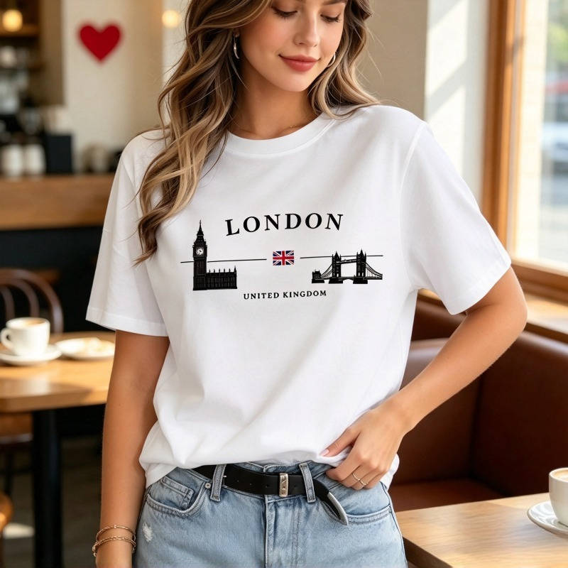 Camiseta gráfica de mujer con  - Women'S Fashion London reseña y precio