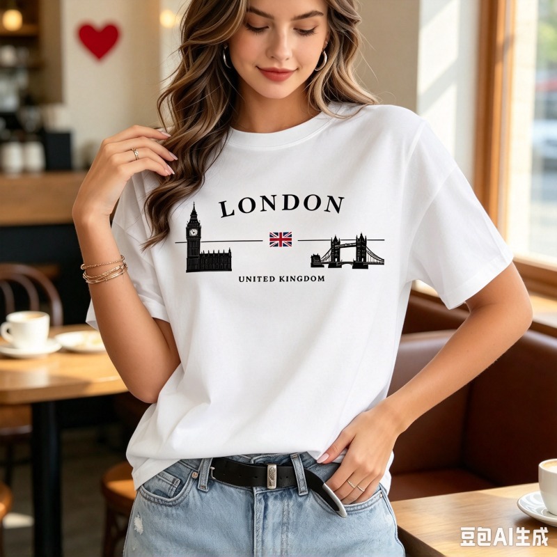 Camiseta gráfica de mujer con  - Women'S Fashion London reseña y precio
