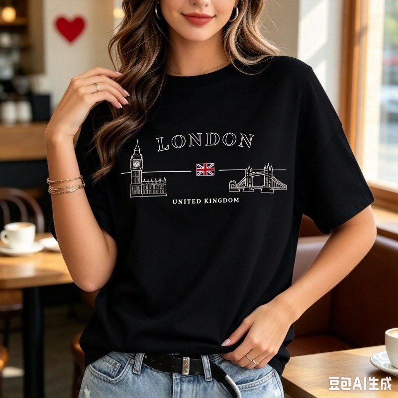 Camiseta gráfica de mujer con  - Women'S Fashion London reseña y precio