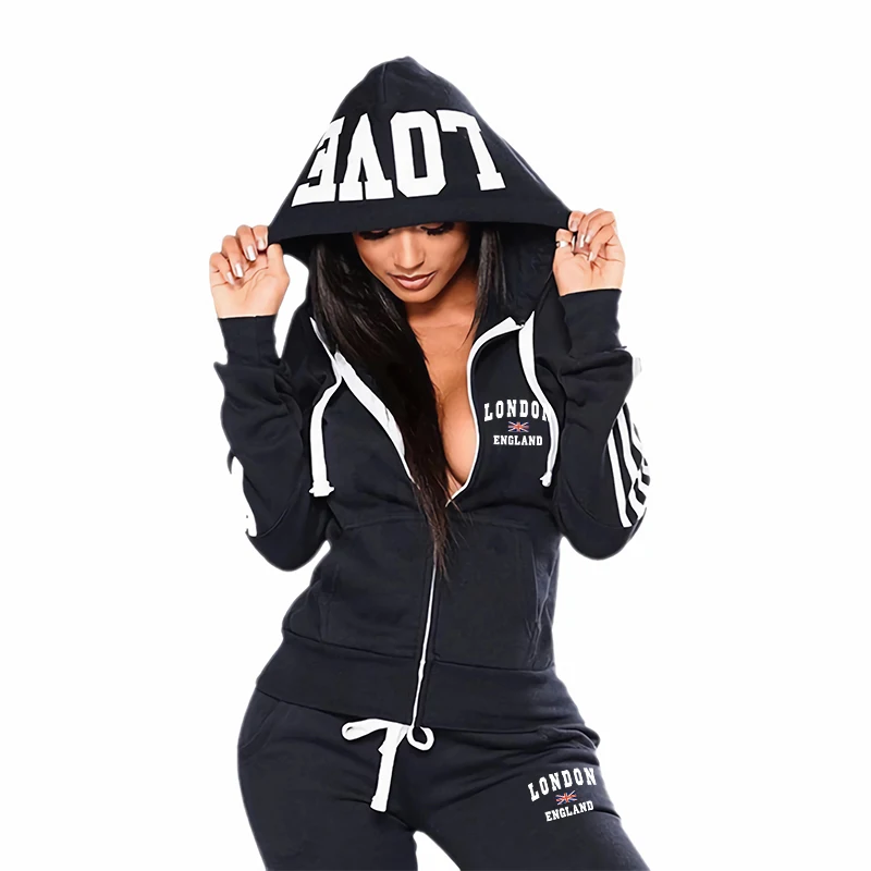 Chándal deportivo informal de  - Women'S Fashion Zip Hoodie reseña y precio