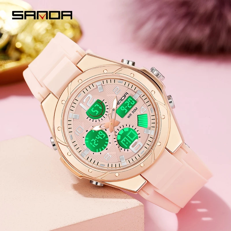 Reloj SANDA Rosa para Mujer, R - Women'S Fashion Digital Watch reseña y precio