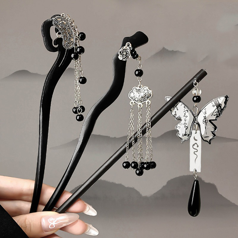Horquillas de madera con pintu - Women Fashion Hair Style reseña y precio